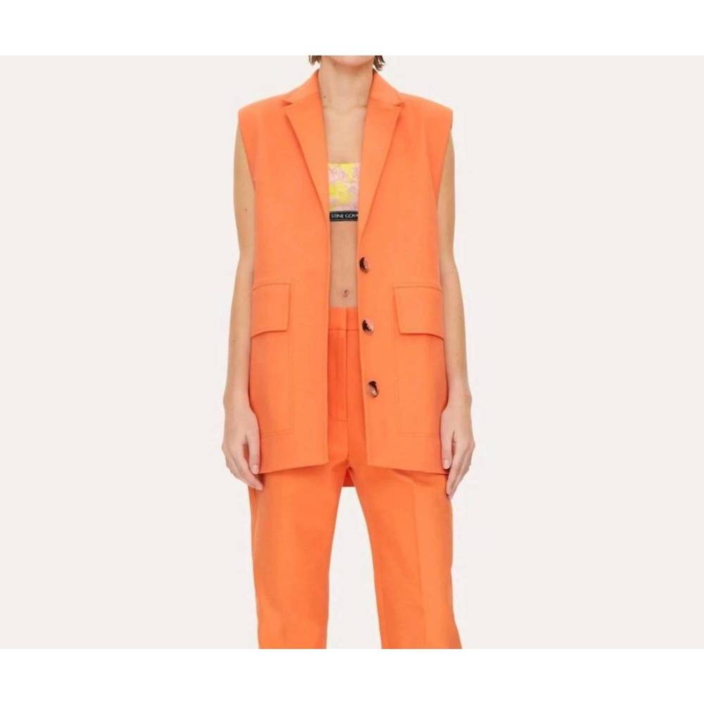 NEW STINE GOYA urban organic cotton blend oversized vest in grapefruit